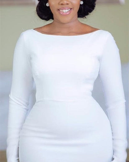 Plus Size Mermaid Wedding Dress Long Sleeves
