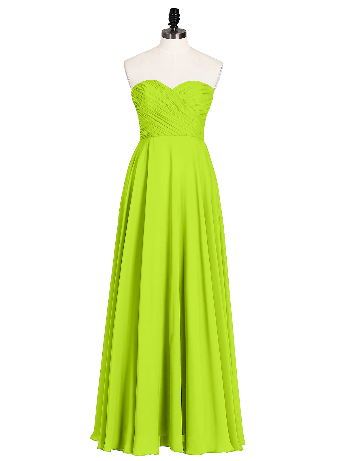Strapless Sweetheart Maxi Bridesmaid Dress-Lime Green