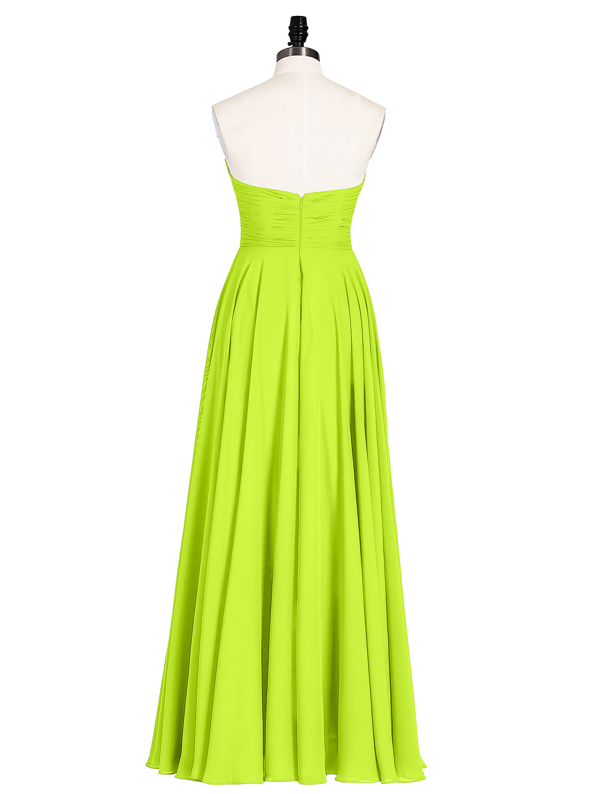 Strapless Sweetheart Maxi Bridesmaid Dress-Lime Green