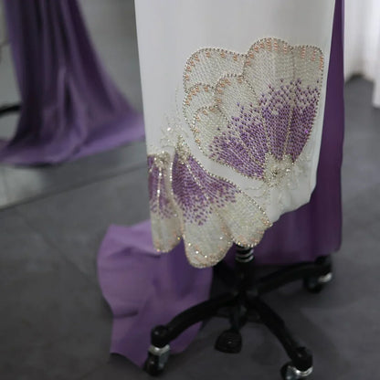 Vintage Butterfly Design Beaded One-shoulder Mermaid Long Prom Dress Evening Dress HZ1024
