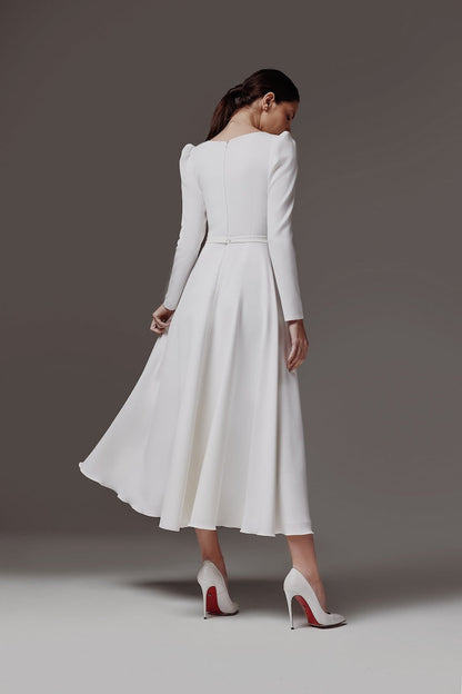 Modest wedding dress Courthouse wedding dress Long sleeve dress Simple wedding dress