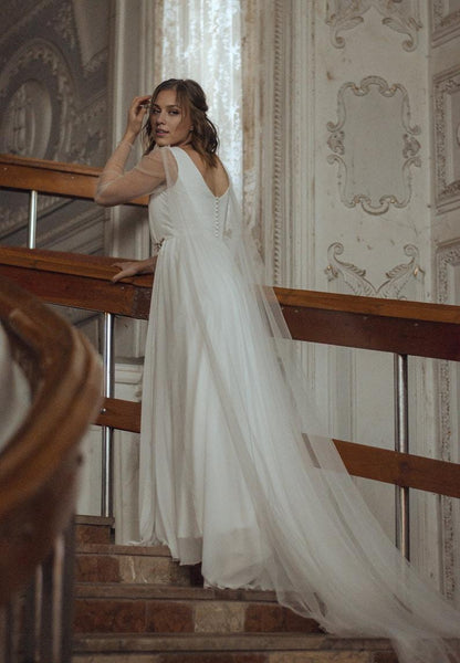 Floral Lace Wedding Gown White Wedding Dress Romantic Lace Bridal Dress Sweetheart Dress Off-the-shoulder wedding dress