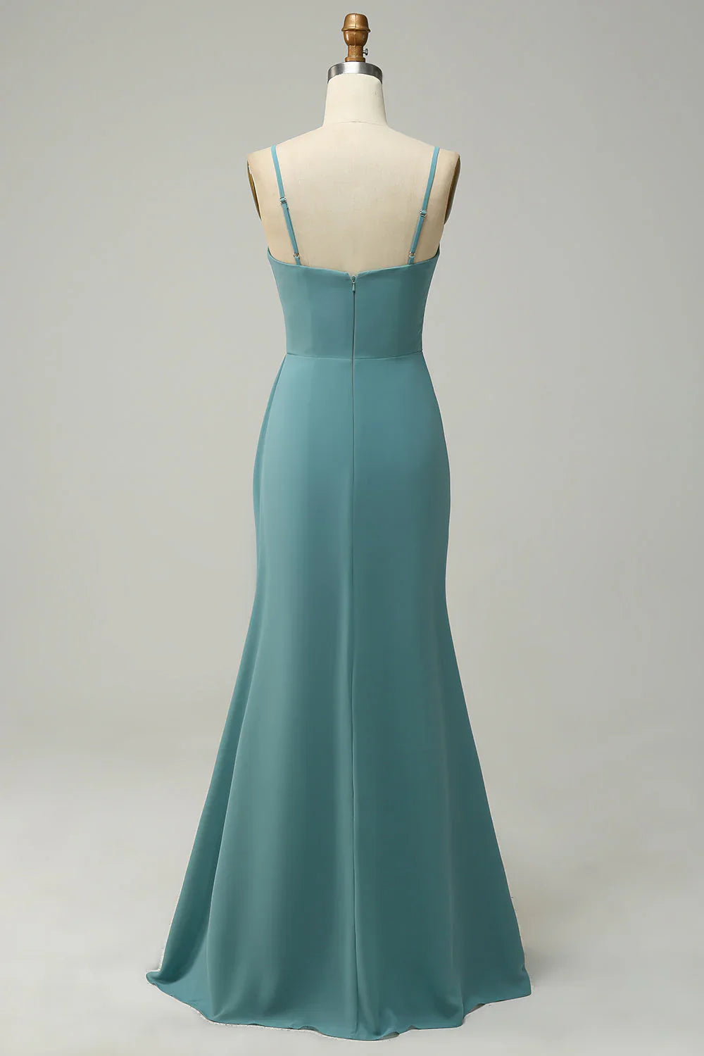 A Line Strap powder blusher Long Bridesmaid Dress
