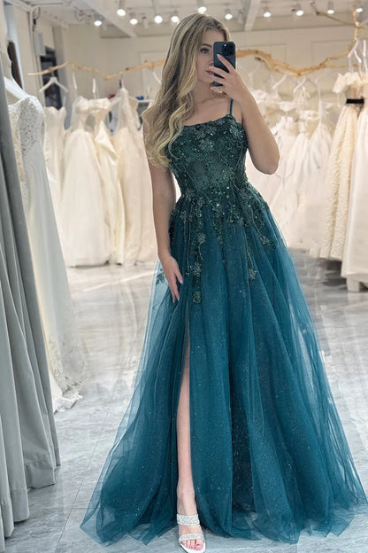 Aimishang A-Line Spaghetti Straps Prom Dress With Slit And Beading