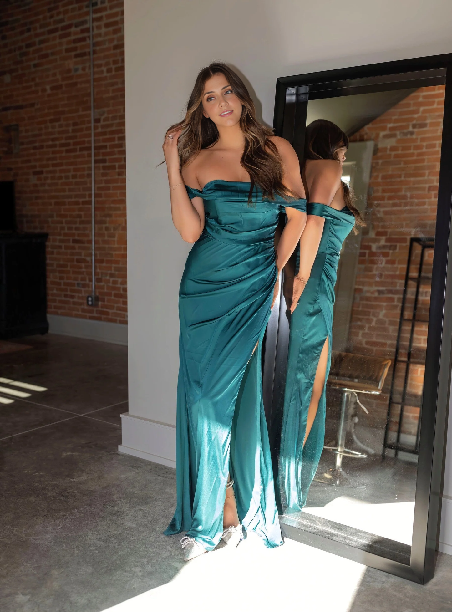 Aimishang Elegant Evening Dress Convertible Charmeuse Gown Prom Dresses