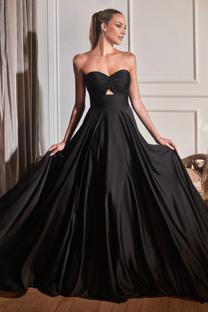 Aimishang Elegant Prom Dresses Long Satin Strapless Keyhole Dress Evening Dress