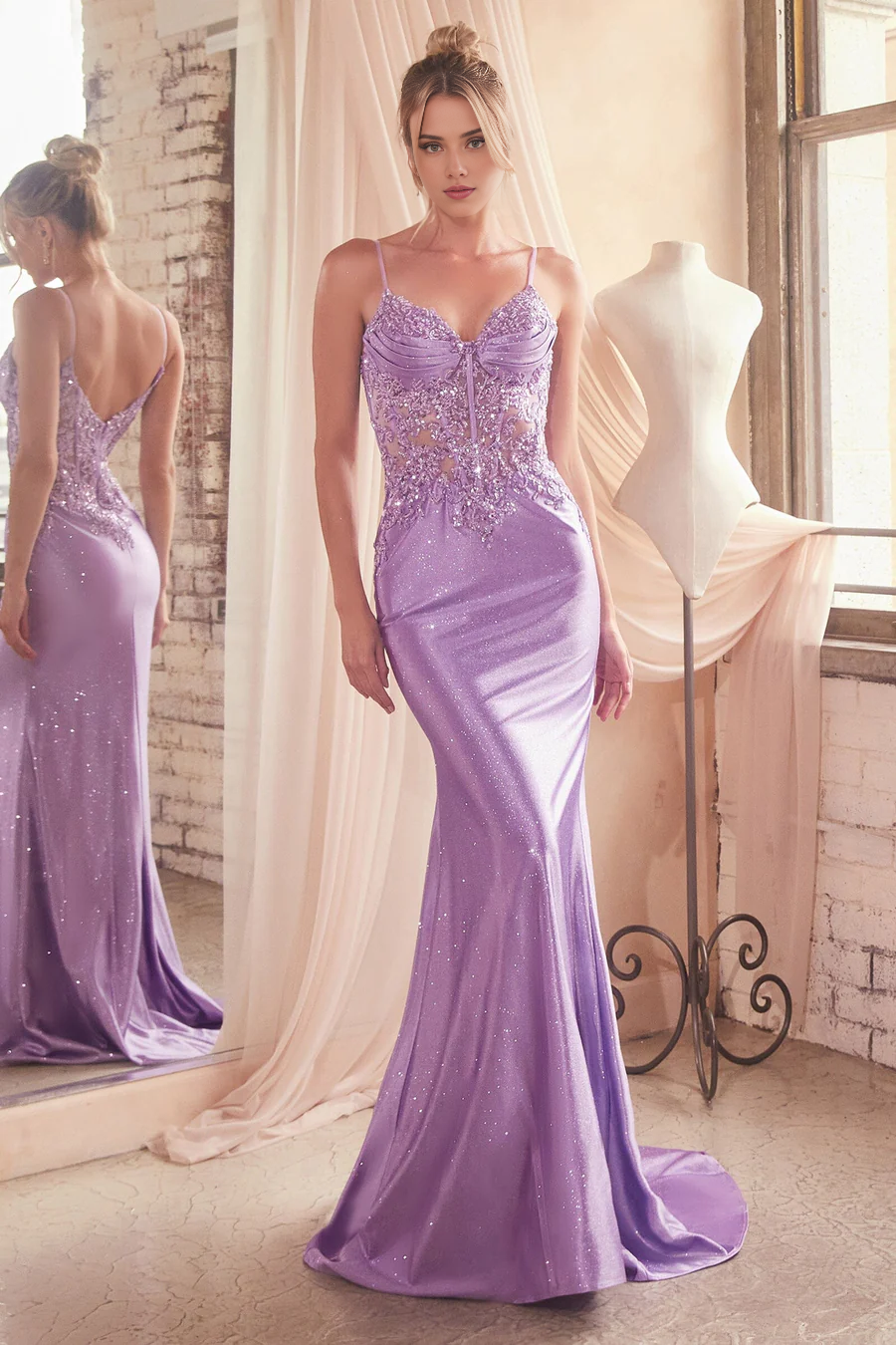 Aimishang Fashion Evening Dress Applique Satin Mermaid Dress Prom Dresses No With Gloves