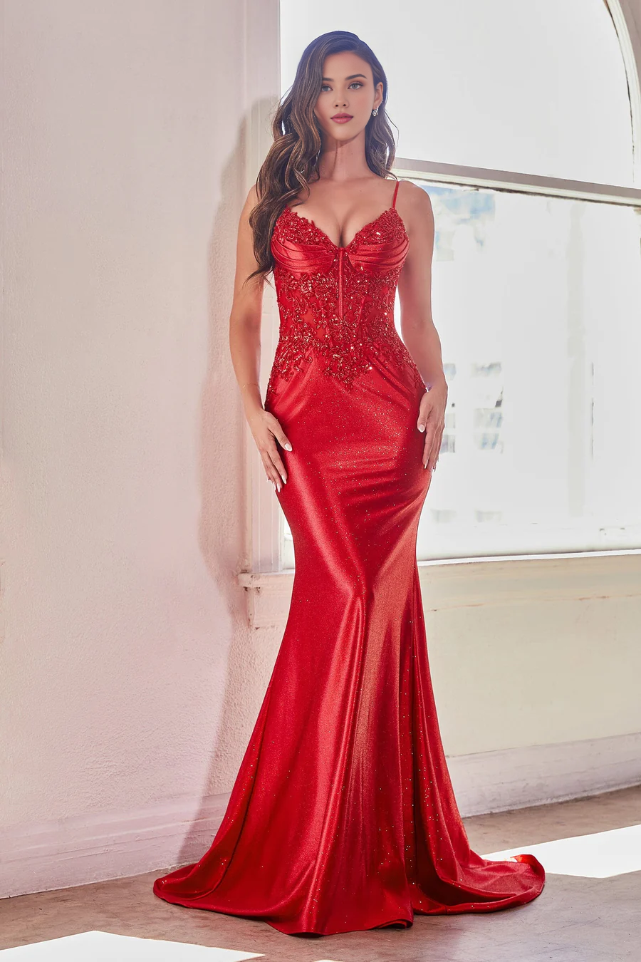 Aimishang Fashion Evening Dress Applique Satin Mermaid Dress Prom Dresses No With Gloves