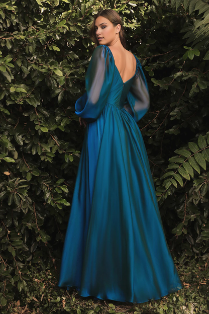 Aimishang Elegant Evening Dress Long Sleeve Chiffon Gown Prom Dresses