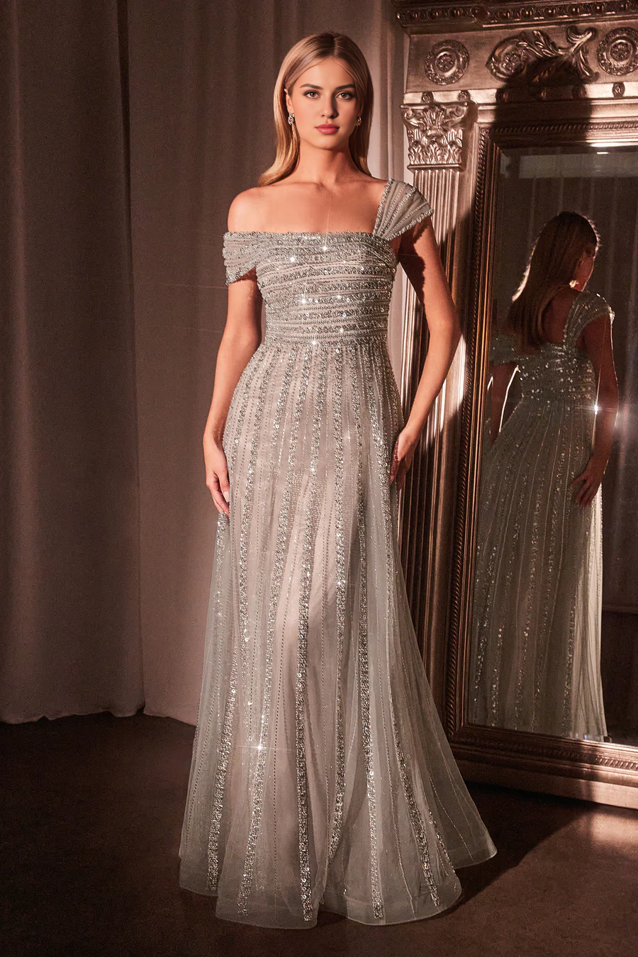 Aimishang Fashion Evening Dress Beaded Off Shoulder A-line Gown Prom Dresses