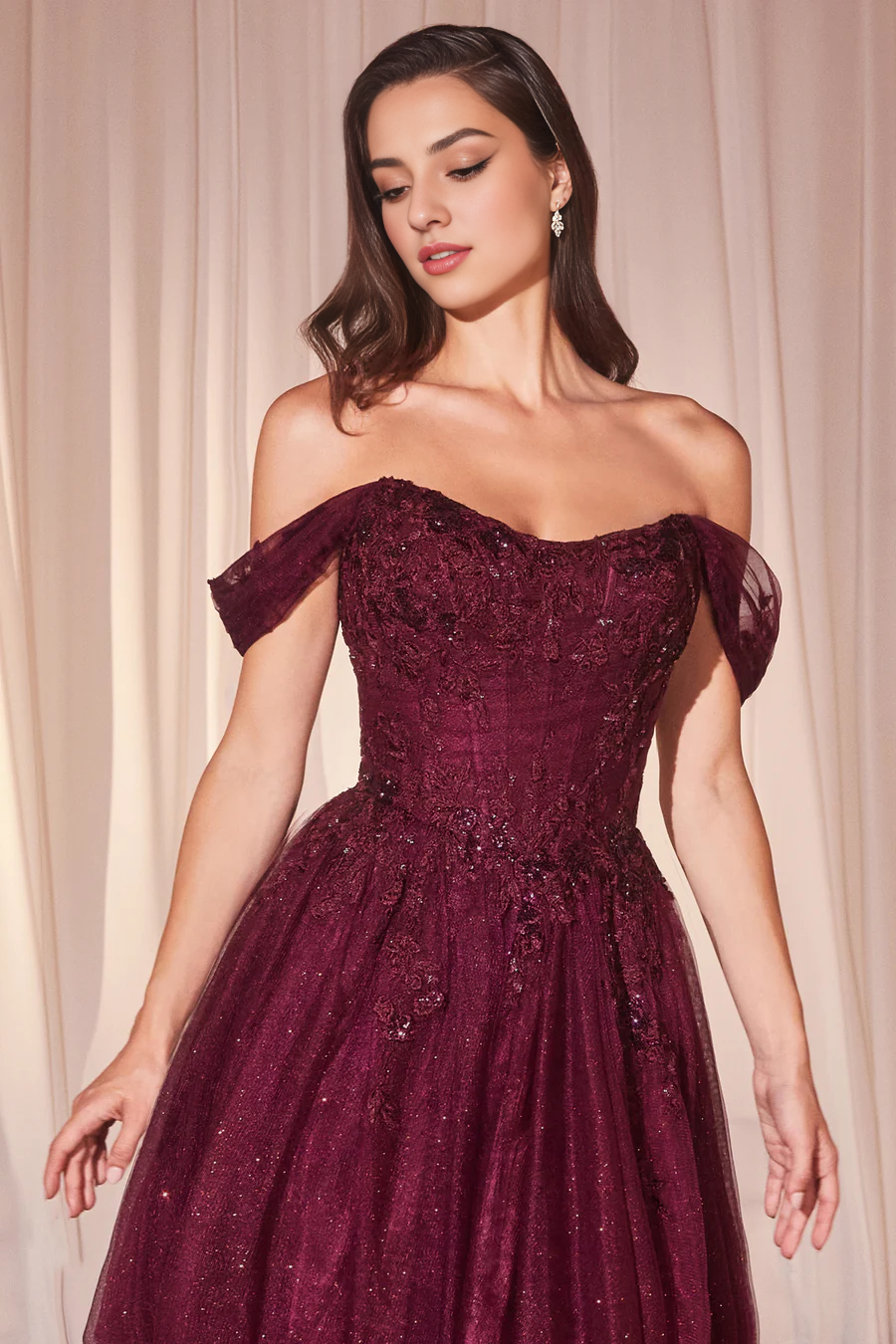 Aimishang Elegant Evening Dress Applique Off Shoulder A-line Gown Prom Dresses