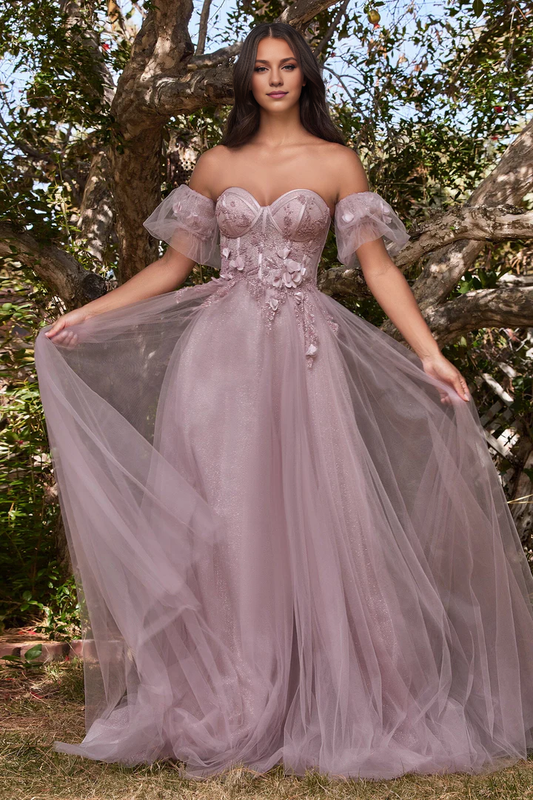Aimishang Elegant Formal Women's Dresses 3D Floral Strapless Slit Dresses Gowns Evening Dresses
