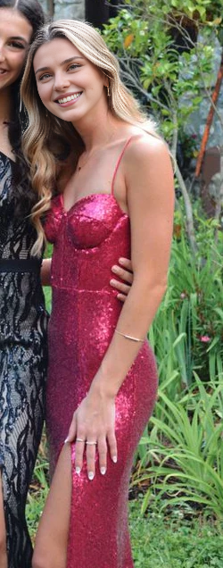 Aimishang Elegant Dresses Gowns Evening Dresses Spaghetti Straps Pink Sequin Long Prom Dresses Evening Party Dress