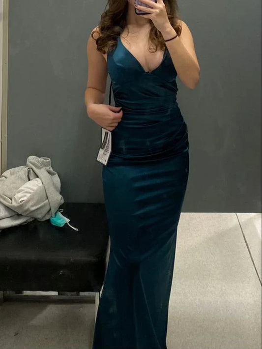 Aimishang Elegant Formal Dresses V Neck Sheath Long Prom Dress Evening Party Dress