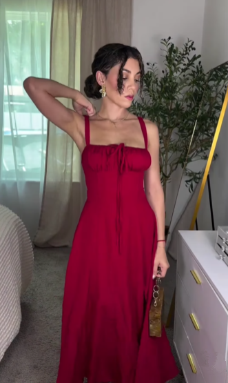 Elegant Burgundy Satin Slit Party Dress,A Line Slit Sleeveless Evening Dress cc2854