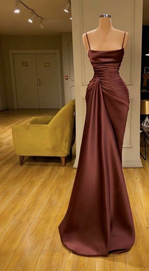 Spaghetti Straps Column/Sheath Long Evening Dress Charming Evening Dress  cc194