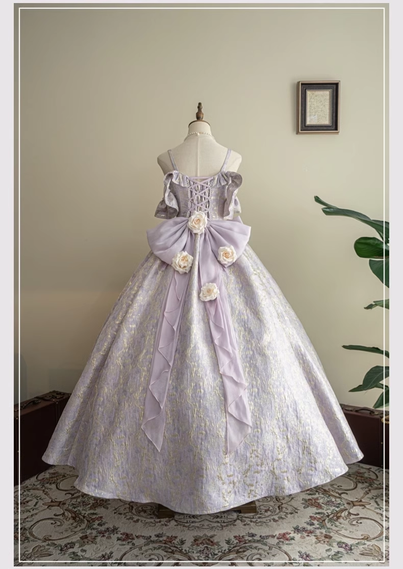 Gorgeous Lilac Sweet 16 Quinceanera A-Line Sweetheart Pearl 3D Flowers Spaghetti Strap Evening Dress Ball Gown HZ1024