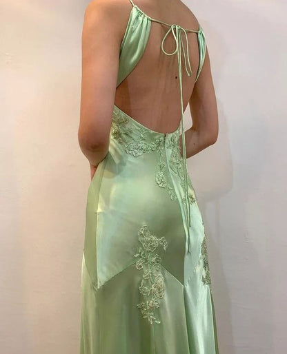 Beautiful Green Long Prom Dresses Wed Dress Formal Gown