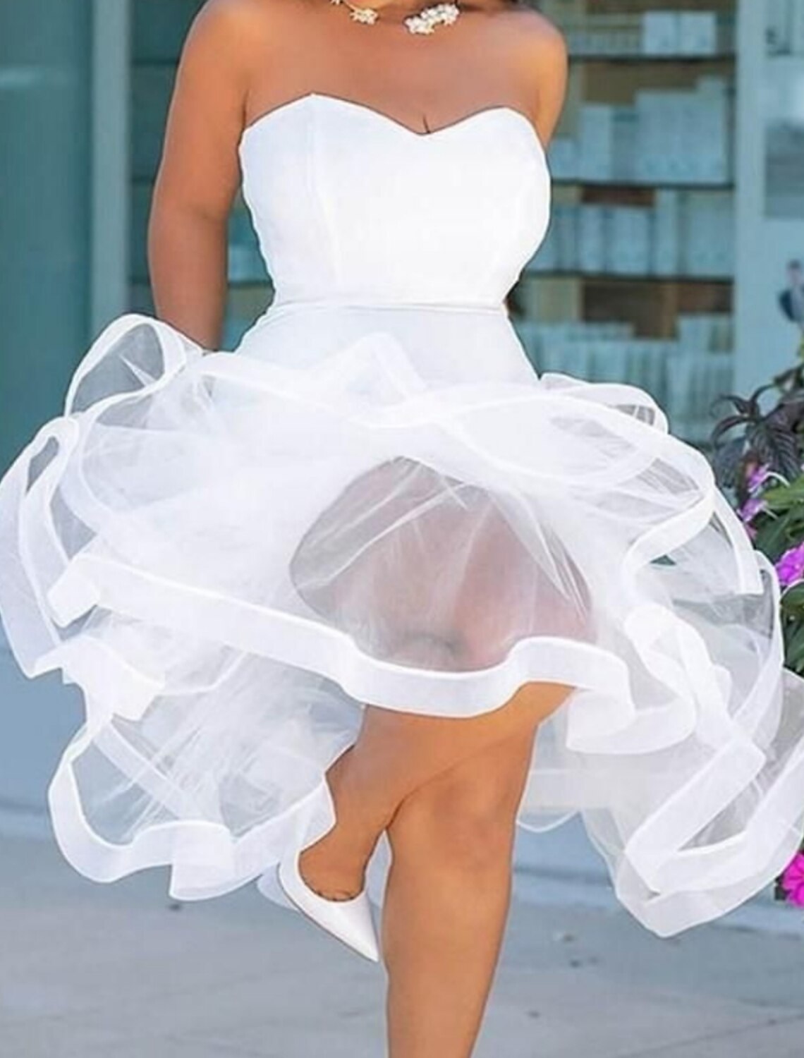 Mermaid / Trumpet Plus Size Sexy Homecoming Prom Dress Sweetheart Neckline Sleeveless Tea Length Satin with Tier