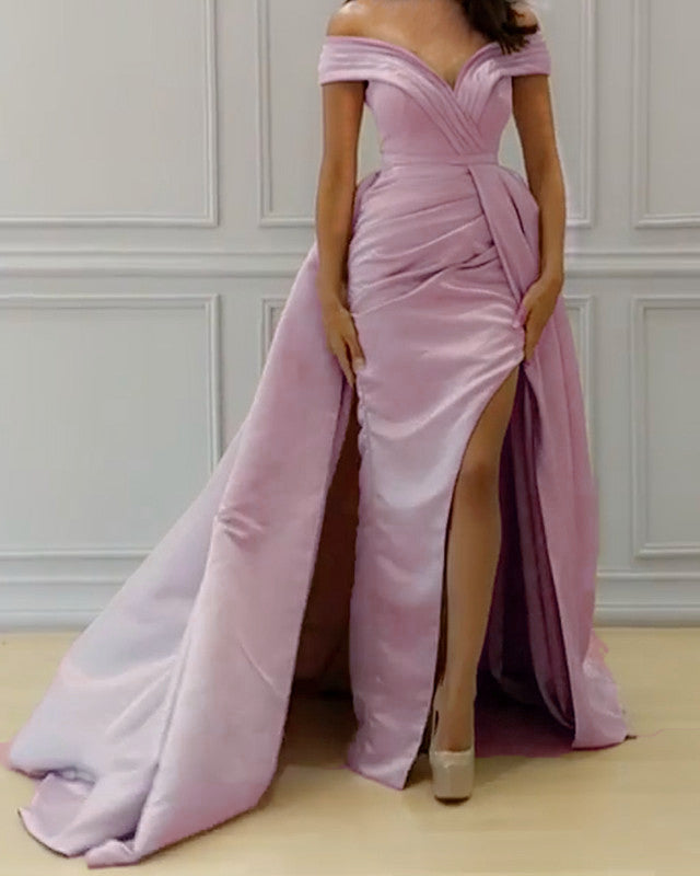 Mermaid Prom Dresses Side Split Off The Shoulder
