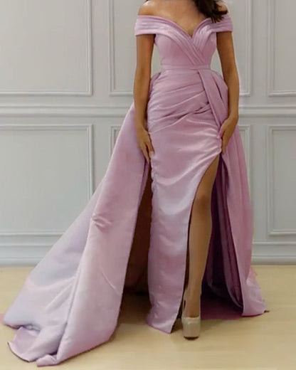 Mermaid Prom Dresses Side Split Off The Shoulder