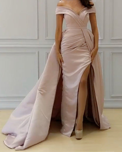 Mermaid Prom Dresses Side Split Off The Shoulder