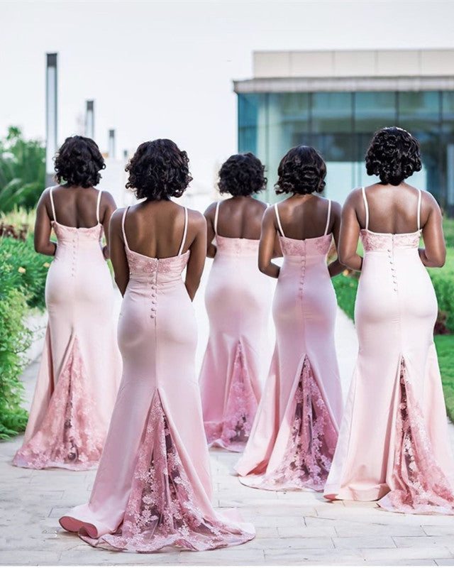 Mermaid Sweetheart Bridesmaid Dresses Lace Train