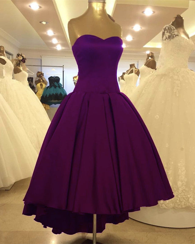 Asymmetric Prom Dresses Satin Sweetheart
