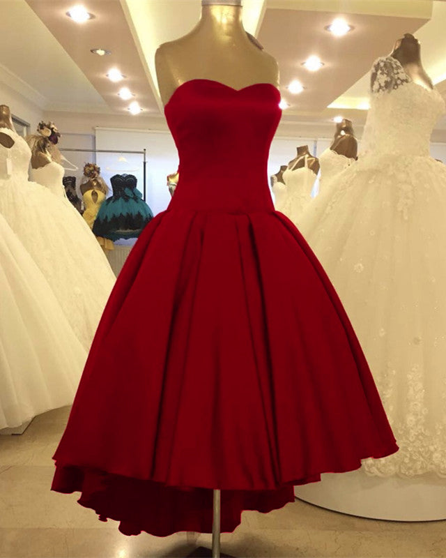 Asymmetric Prom Dresses Satin Sweetheart