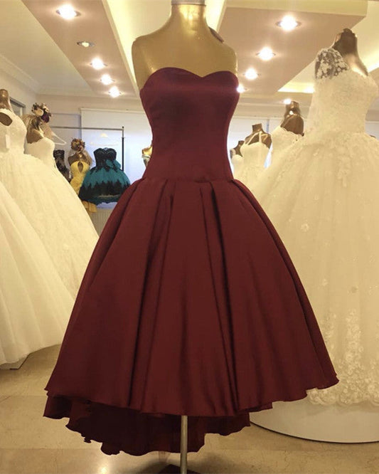 Asymmetric Prom Dresses Satin Sweetheart