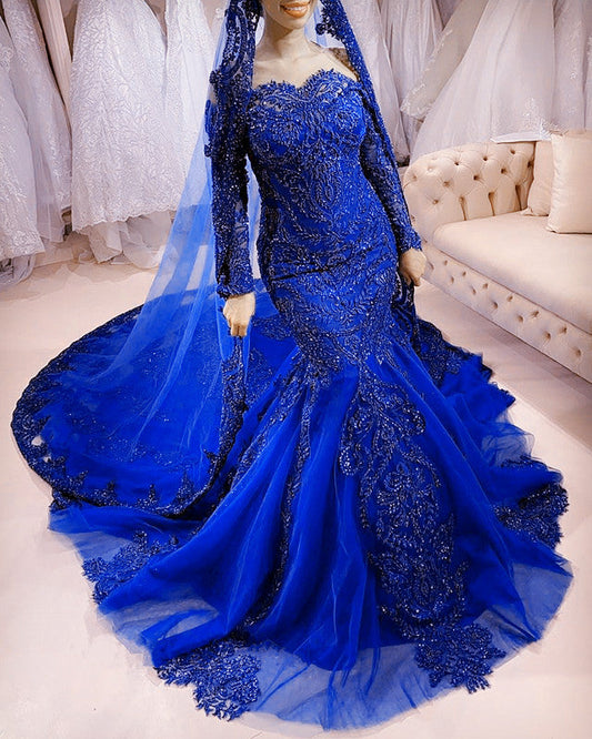 Lace Mermaid Dresses Off The Shoulder Long Sleeves