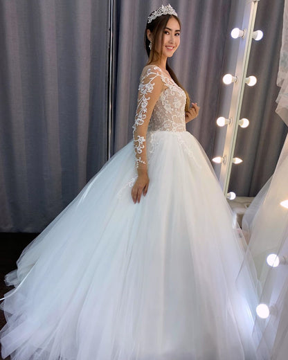 Amazing Long Sleeves Wedding Dress with Lace