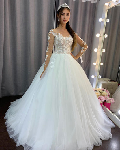 Amazing Long Sleeves Wedding Dress with Lace