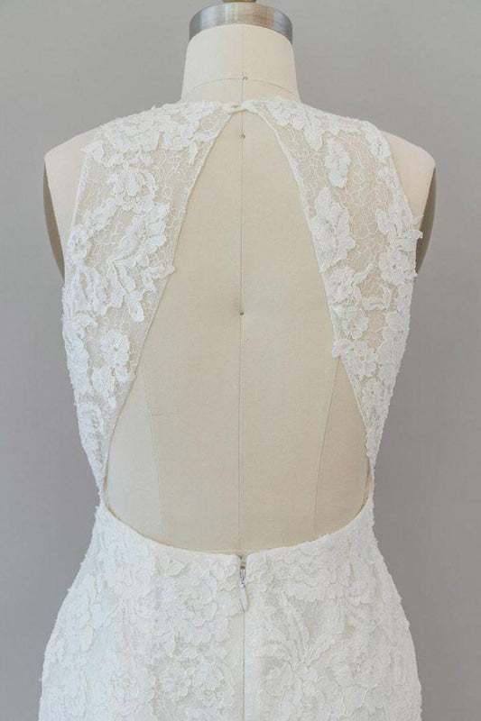 Awesome Illusion Lace Mermaid Wedding Dress
