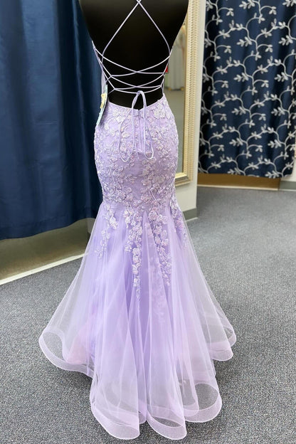 Mermaid V Neck Sage Green Tulle Lace Prom Dresses
