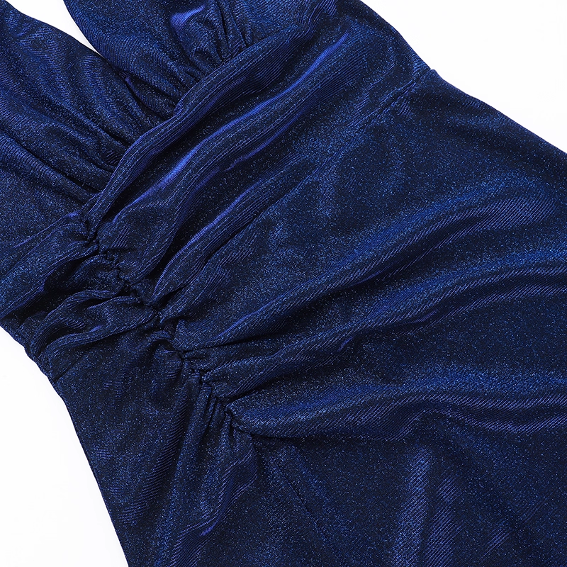 Vintage Shiny V-neck Halter Dress Mermaid Long High Slit Summer Dresses Prom Dress Evening Dress HZ1024