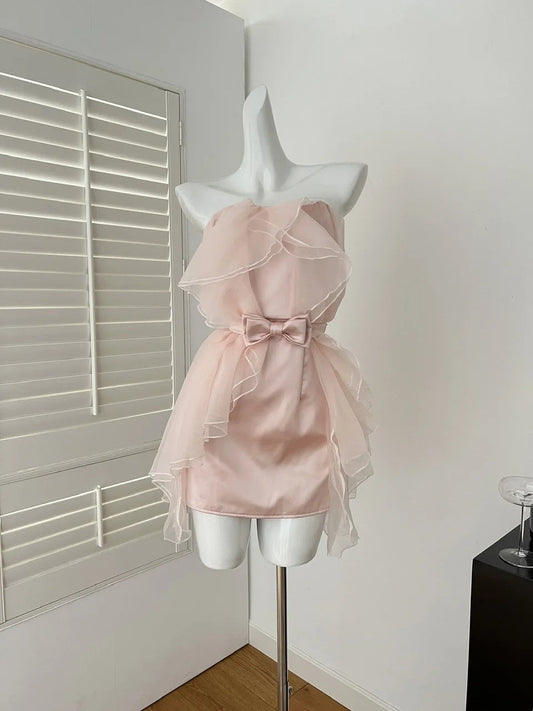 Pink/Purple Fairy Fashion Short Chiffon Homecoming Dress Birthday Party Dress gh4843