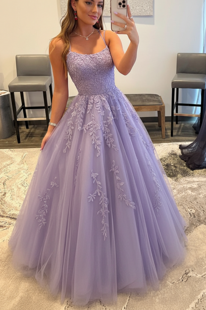 Backless Red Tulle Lace Long Prom Dresses Sleeveless Aline Formal Evening Dresses