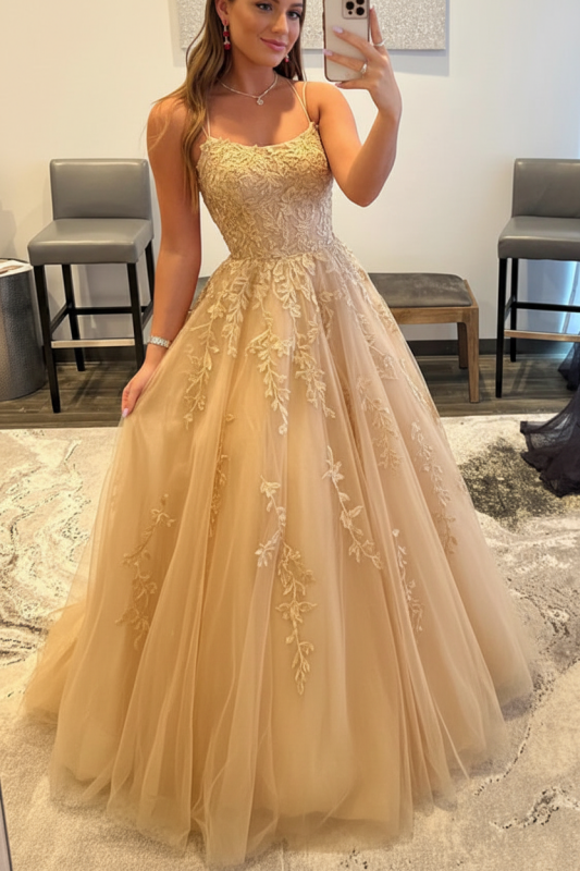 Backless Red Tulle Lace Long Prom Dresses Sleeveless Aline Formal Evening Dresses
