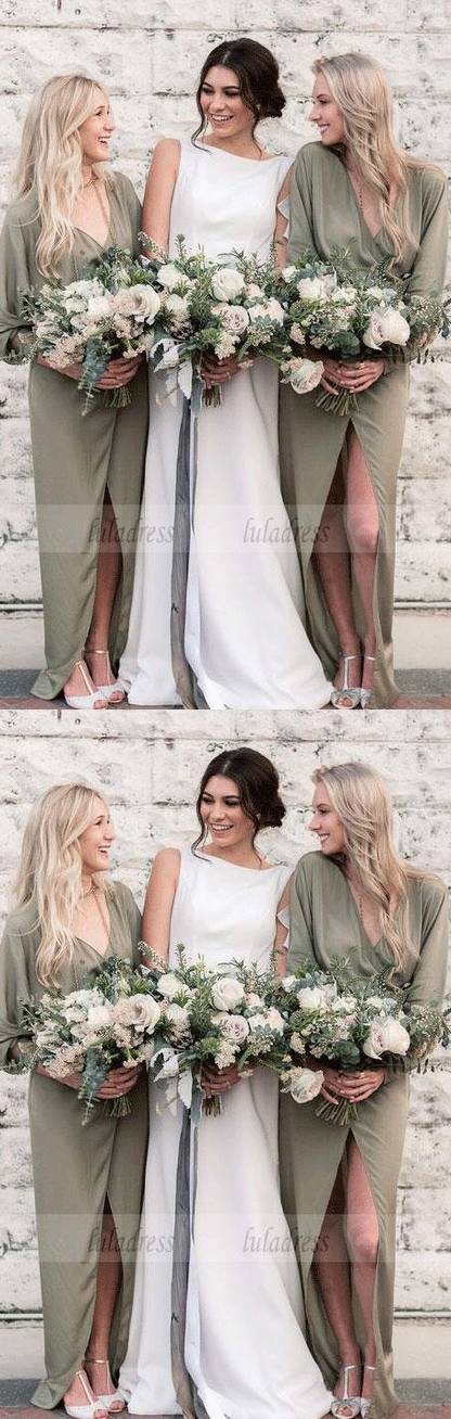 Mermaid Sleeveless Bridesmaid Dresses,Long Simple Bridesmaid Dresses