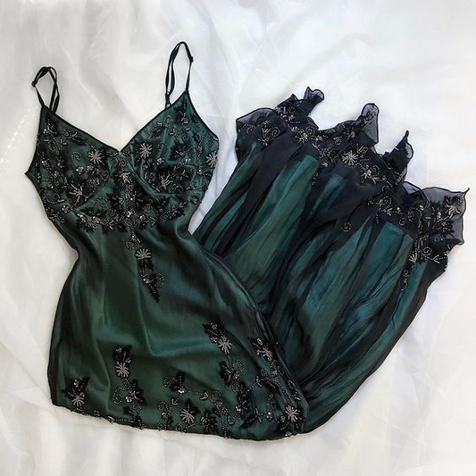 Gorgeous Elegant Exquisite Beaded A-line Spaghetti Strap Long/Short Tulle Chiffon Ball Gown Birthday Party Dress Evening Dress Prom Dress gh7113