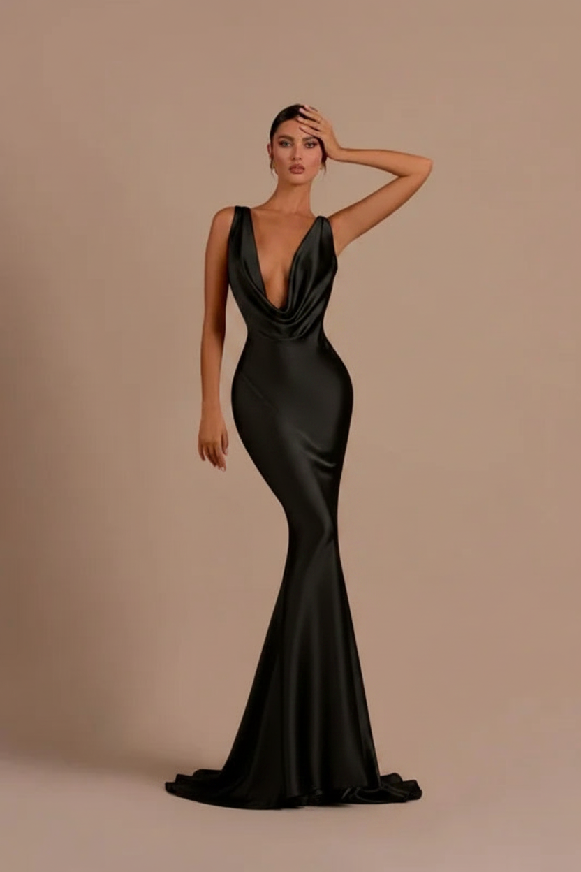 Elegant Champagne Mermaid Prom Dress Long Slimming with Ruffles