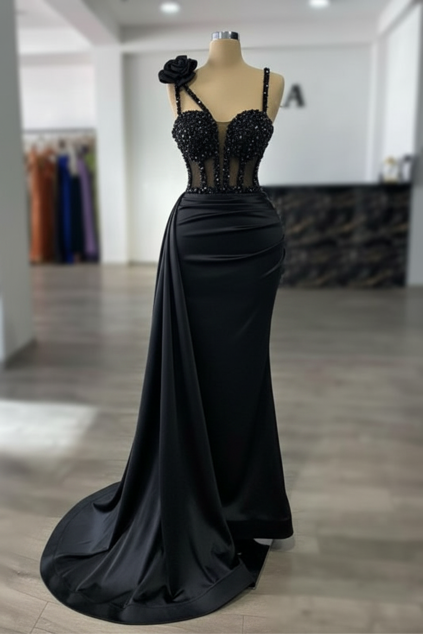 Luxury Glitter Rinstones Mermaid Prom Dresses Sleeveless with Sweep Train