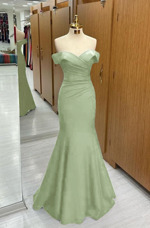 Black Off-the-shoulder Sweetheart Sleeveless Long Mermaid Prom Dress