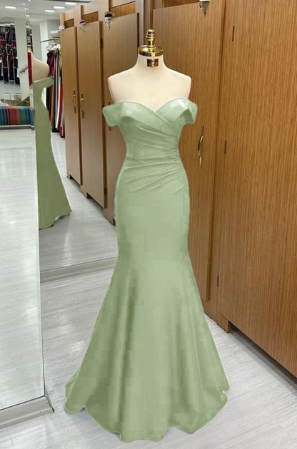 Black Off-the-shoulder Sweetheart Sleeveless Long Mermaid Prom Dress