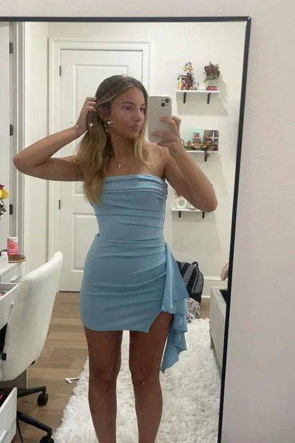 Elegant Tight Party Dress Ruched Short Cocktail Dresses