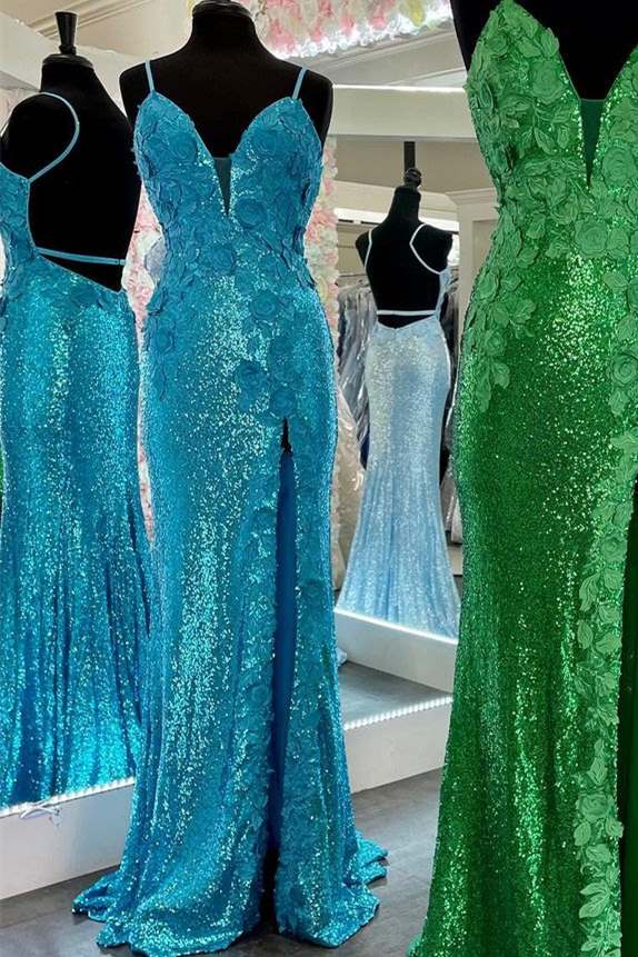 Stunning Lavender Sequins Mermaid Long Formal Dress