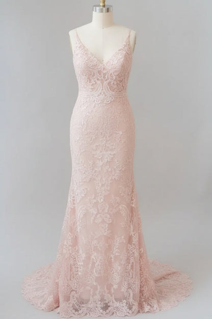 Elegant Appliques V-neck Sheath Wedding Dress Sleeveless