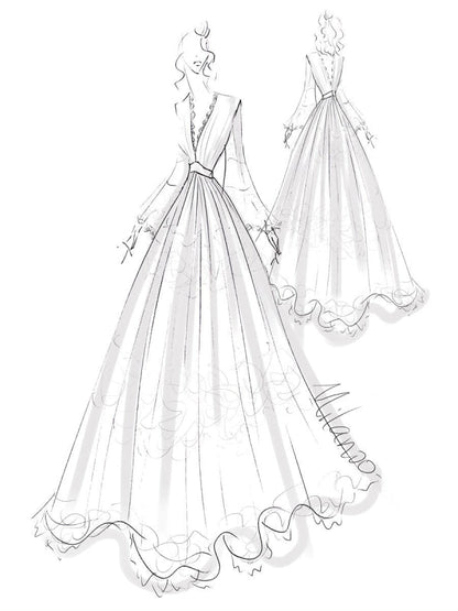Boho Wedding Dresses A Line Deep V Neck Lace Chiffon Beach Bridal Gowns