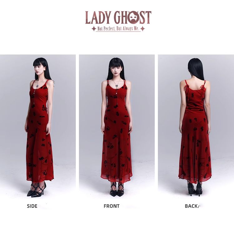 Simple Fashion Floral Pattern Design Spaghetti Strap Dress HZ1024